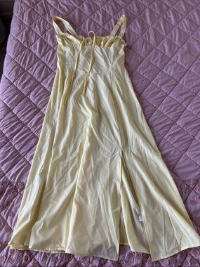 Yellow Maxi Sundress with Tie-Front Detail
